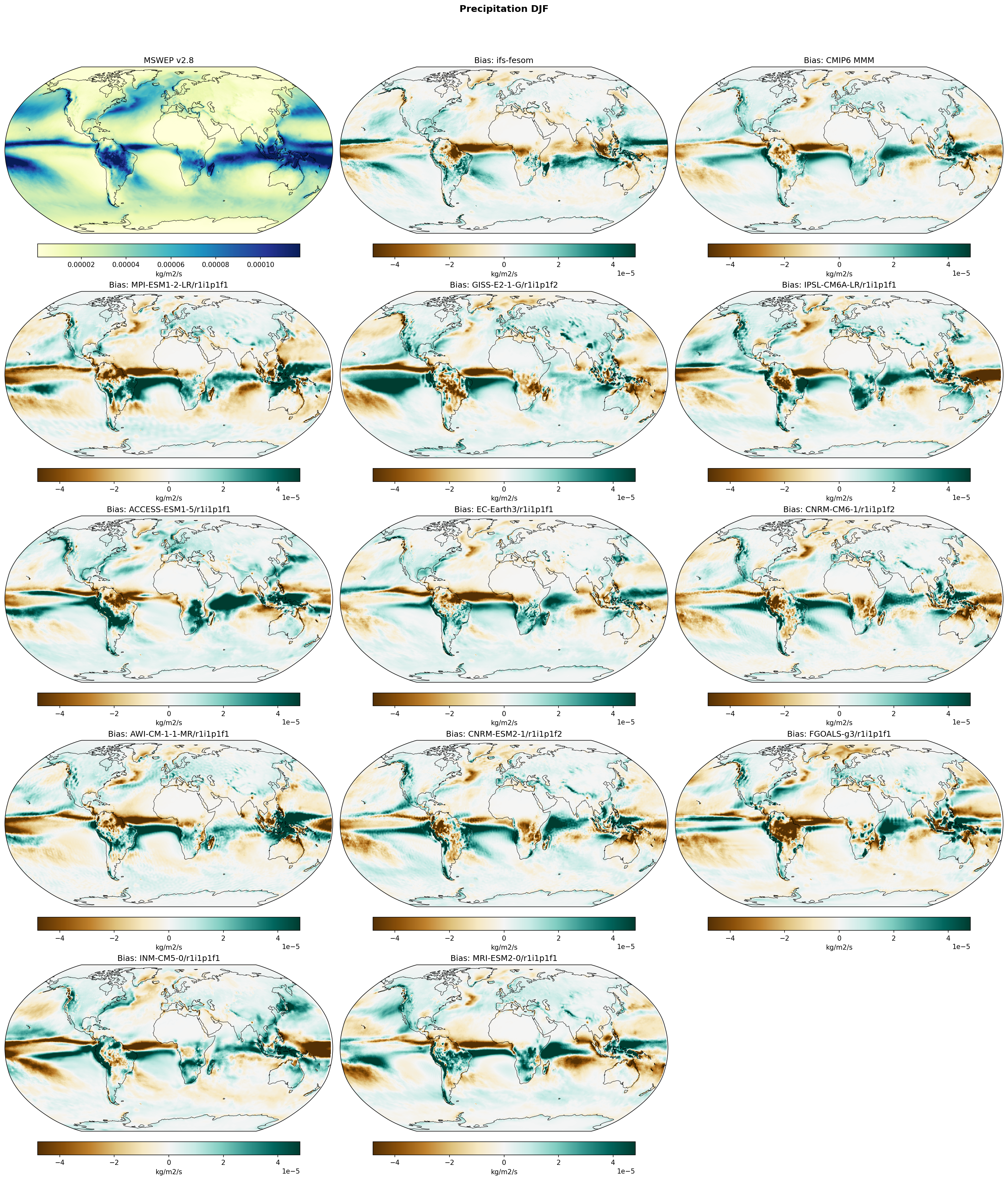 Precipitation DJF Bias